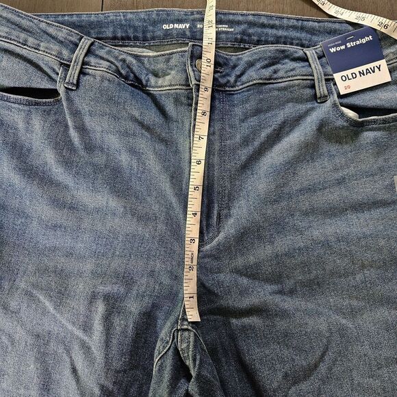 Old Navy Jeans Womens 20 Medium Wash Denim Pants High Rise Wow Straight NEW - Picture 6 of 7
